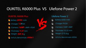 VIDEO COMPARATIVA Oukitel K6000 Plus VS Ulefone Power 2 6 K6000 PLUS VS Power 2