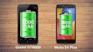 Gretel GT6000 vs. Moto E4 Plus battery