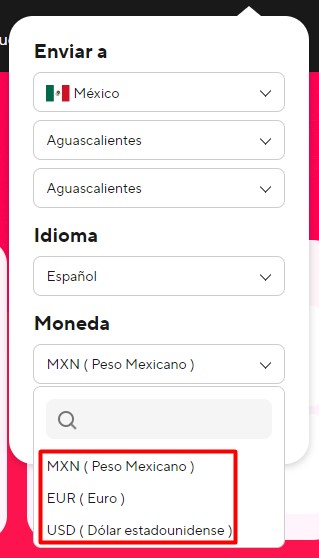AliExpress en pesos mexicanos: cómo funciona el tipo de cambio 4 AliExpress pesos