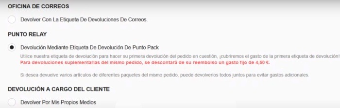 Devoluciones en Shein 2