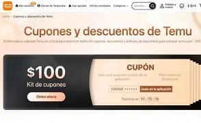 conseguir cupones y descuentos en Temu 1